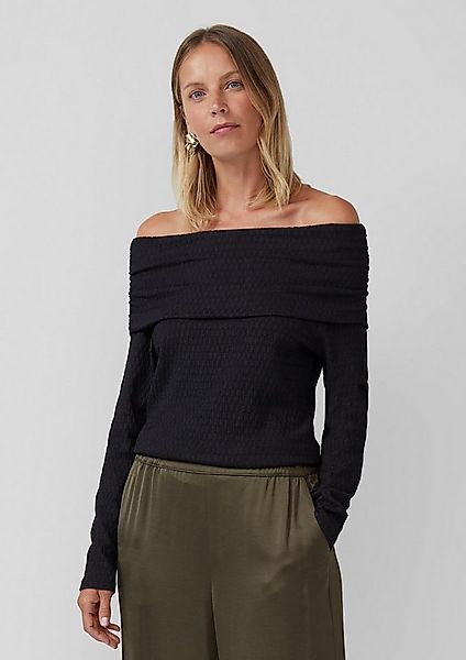 s.Oliver Langarmshirt T-Shirt Strukturiertes Off-Shoulder-Shirt im Slim Fit günstig online kaufen