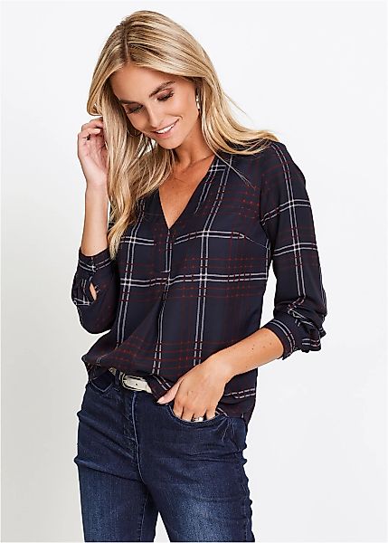 bonprix Tunika edles Design, figurumspielende Passform, mit langem Arm günstig online kaufen