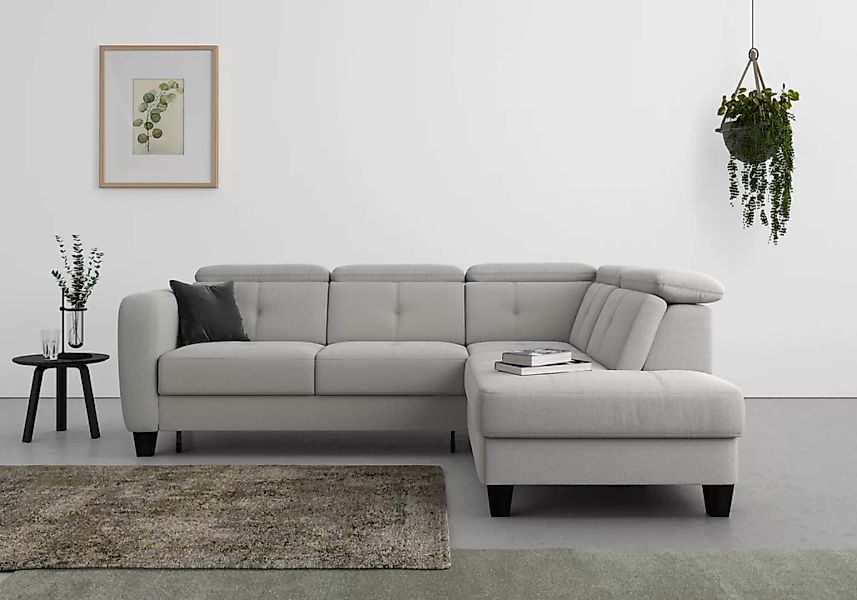sit&more Ecksofa "Belluci L-Form", inklusive Federkern, wahlweise mit Bettf günstig online kaufen