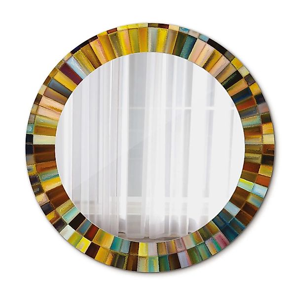 Tulup Spiegel mit Motivdruck Bunte Strahlen 60x60 cm Runder Spiegel Aufdruc günstig online kaufen