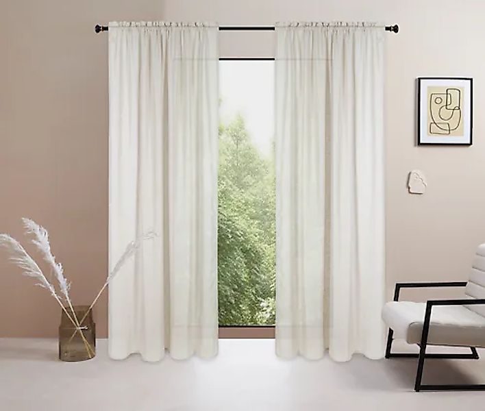 LeGer Home by Lena Gercke Gardine »Marusha«, (1 St.), 1 Schal, Leinenoptik, günstig online kaufen