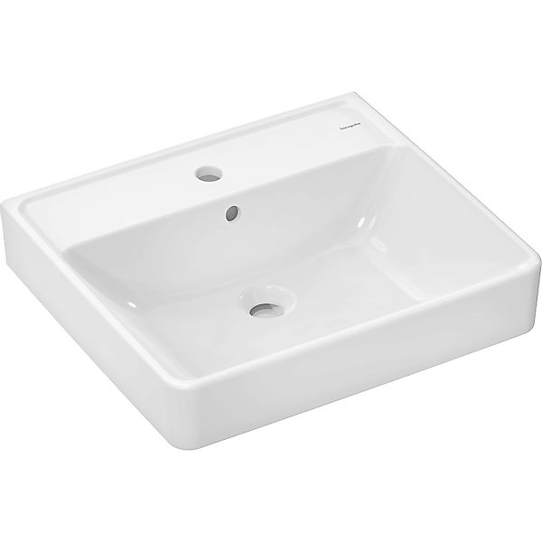 hansgrohe Handwaschbecken Xanuia Q 55x48 cm mit Hahnloch und Überlauf Weiß günstig online kaufen