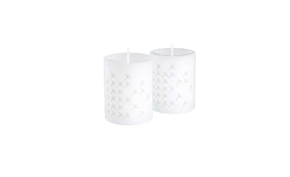 JOOP! Stumpenkerzen 2er-Set   ¦ weiß ¦ Wachs ¦ Maße (cm): B: 8 H: 10 Access günstig online kaufen