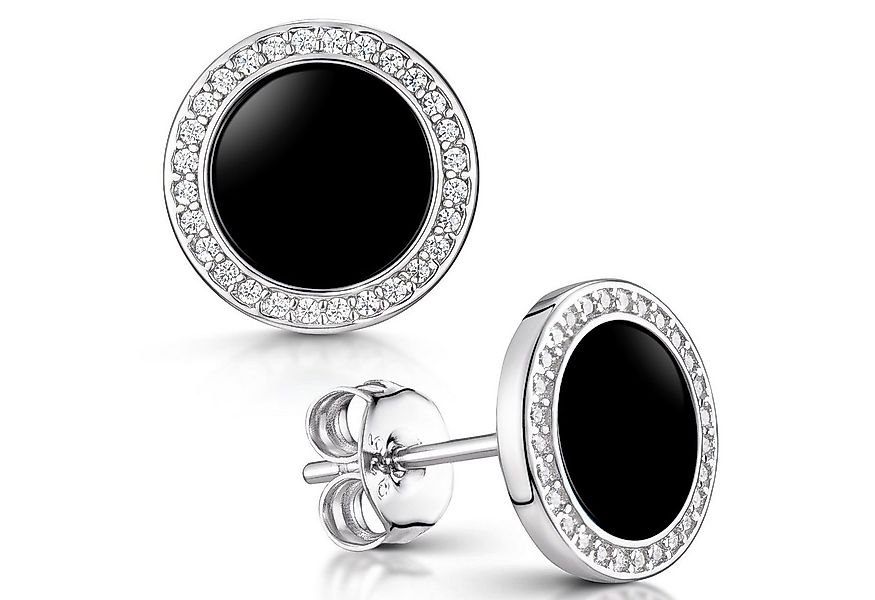 Materia Paar Ohrstecker Damen Ohrringe Onyx Schwarz Zirkonia SO-394, 925 St günstig online kaufen