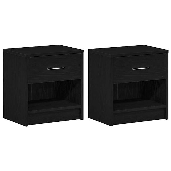 vidaXL Nachttische 2 Stk, mit Schublade Schwarz 39x28x41 cm 858752 günstig online kaufen