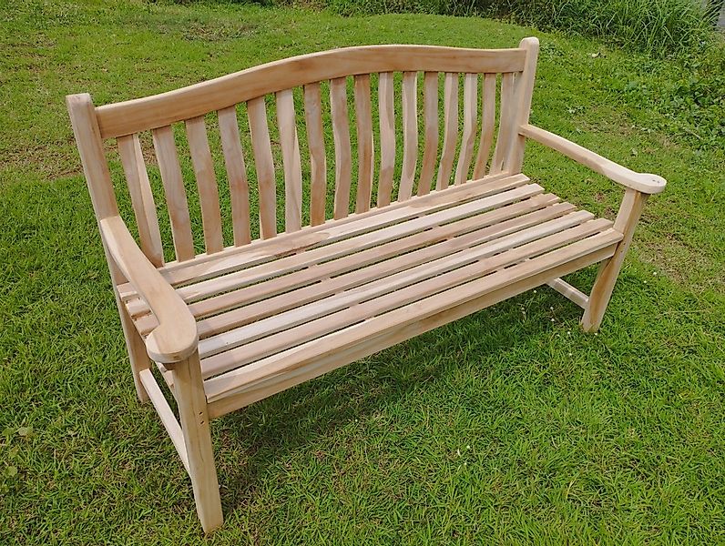 HOMECALL Gartenbank holz Teakbank Wetterfeste Holzbank mit Rückenlehne sitz günstig online kaufen