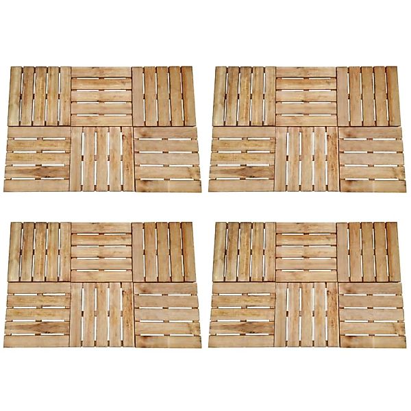 Terrassenfliesen 24 Stk. 50×50 Cm Braun Holz günstig online kaufen