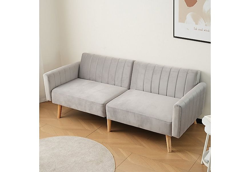 Merax Schlafsofa, Funktionsbett mit verstellbarer Rückenlehne und Holzbeine günstig online kaufen
