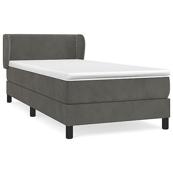 vidaXL Boxspringbett mit Matratze Dunkelgrau 90x190 cm Samt1537504 günstig online kaufen