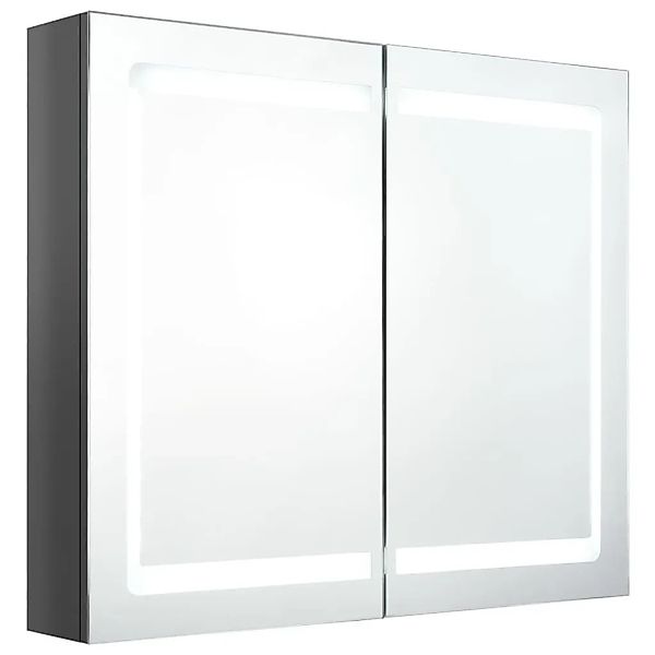 vidaXL LED-Spiegelschrank fürs Bad Glänzend Grau 80x12x68 cm 326514 günstig online kaufen