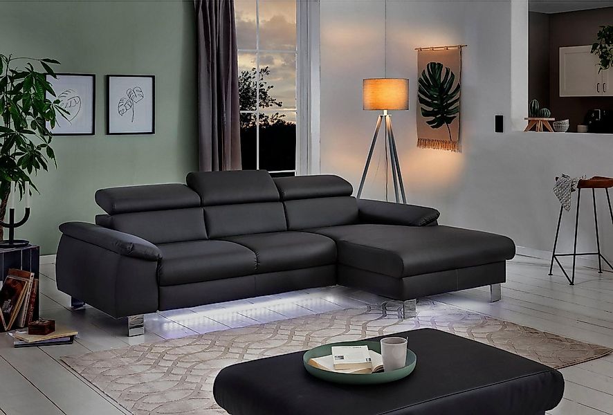 COTTA Ecksofa "Komaris L-Form, B: 244 cm" mit Kopfteilverstellung, optional günstig online kaufen