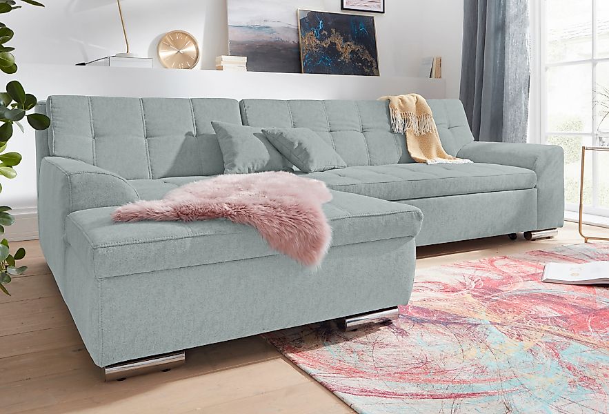DOMO collection Ecksofa »Aversa, moderne Steppung im Sitz und Rücken, gesch günstig online kaufen