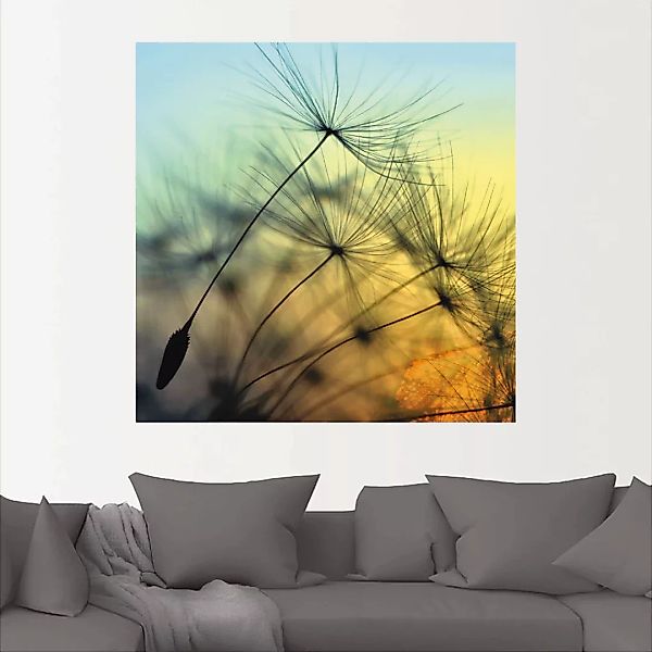 Artland Wandbild "Goldener Sonnenuntergang und Pusteblumen", Blumen, (1 St. günstig online kaufen