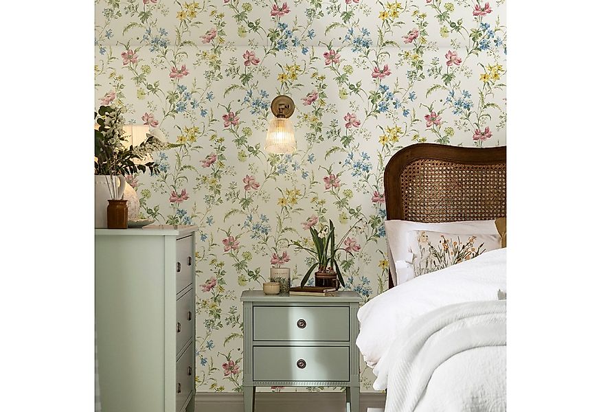 LAURA ASHLEY Vliestapete Poppy Meadow, glatt, geblümt, (1 St), 10mx52cm (ca günstig online kaufen