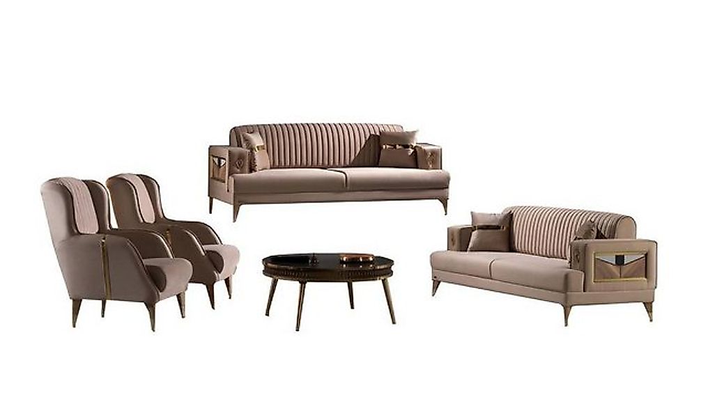 JVmoebel Sofa Sofagarnitur Sofa 3+1+1 Sitzer Wohnzimmer Set 3tlg Sofas Mode günstig online kaufen