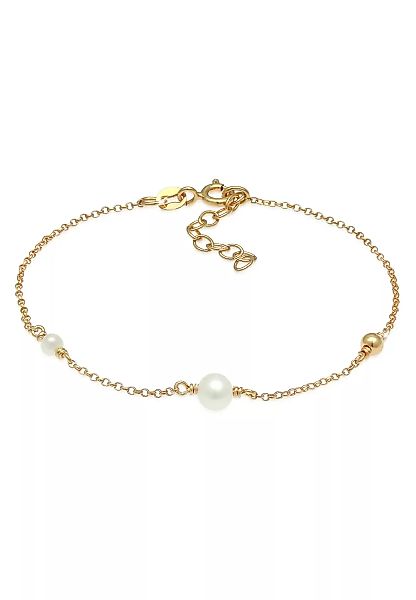 Elli Perlenarmband "Perlen Süsswasserperlen Kugel 925 Silber vergoldet" günstig online kaufen