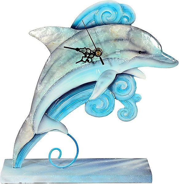 MystiCalls Dekofigur Dekofigur Delfinuhr - Tier Uhr Geschenk Dekoration Met günstig online kaufen