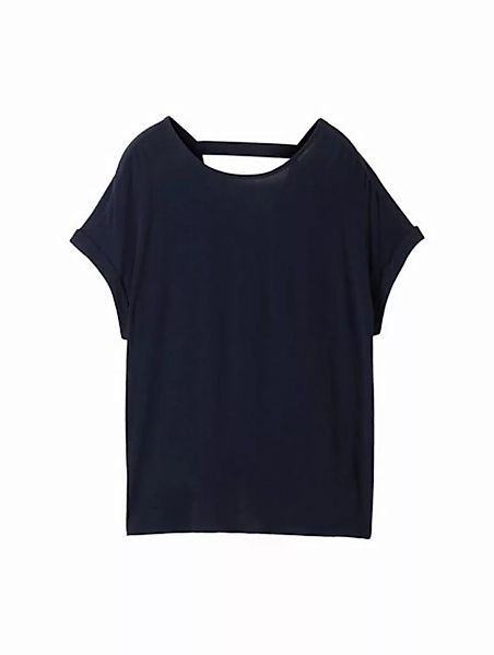 TOM TAILOR Blusenshirt shortsleeve blouse, sky captain blue günstig online kaufen