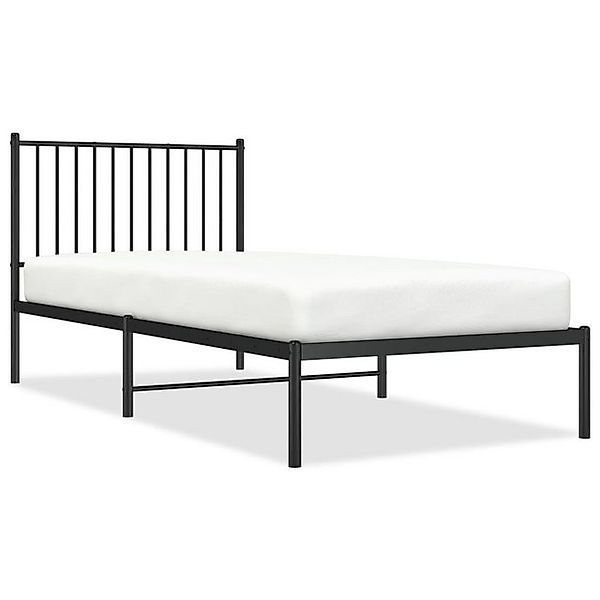 furnicato Bettgestell mit Kopfteil Metall Schwarz 90x200 cm (1-tlg) günstig online kaufen