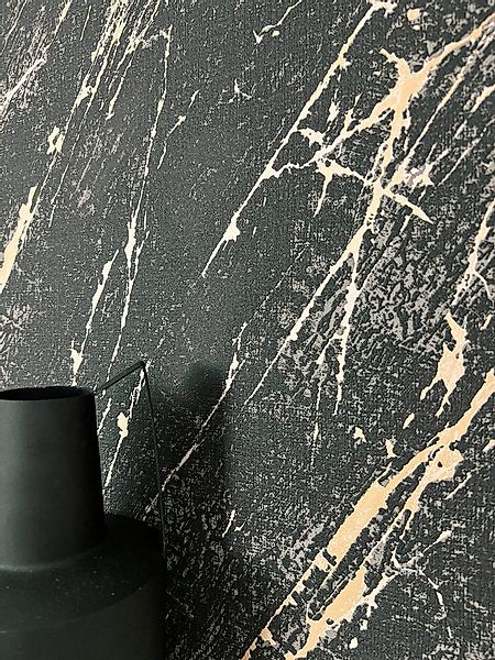 Newroom Vliestapete, Schwarz Tapete Modern Marmor - Marmoroptik Marmor-Tape günstig online kaufen