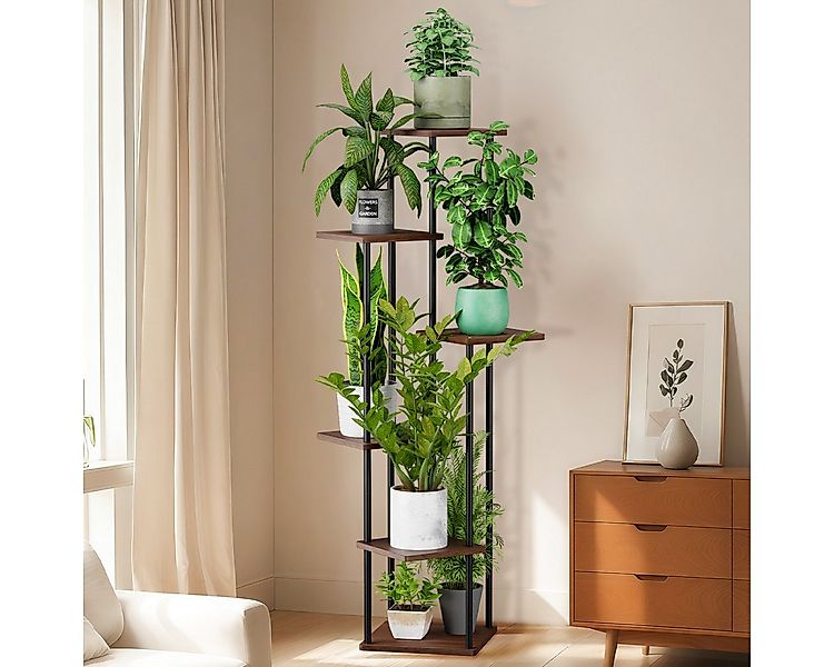 Simloveve Blumenständer Pflanzenständer indoor 6 Etagen Pflanzenregal Blume günstig online kaufen