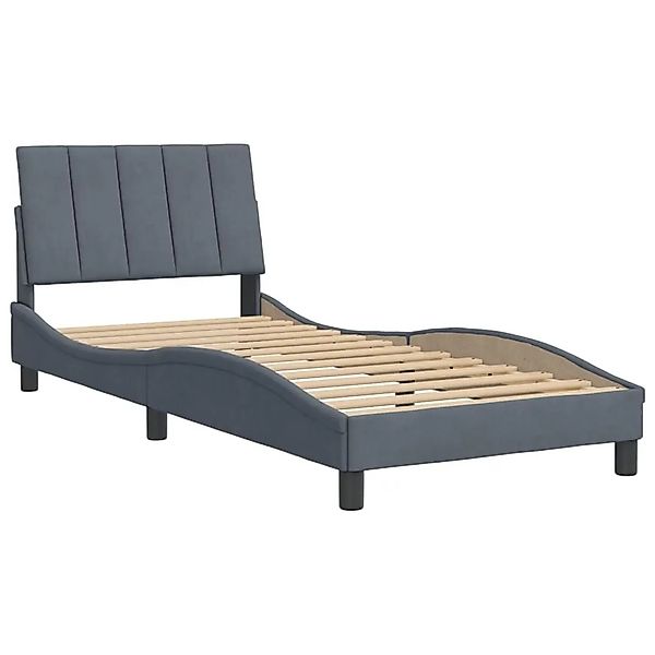 vidaXL Bettgestell Ohne Matratze Dunkelgrau 90x190 cm Samt 3207820 günstig online kaufen