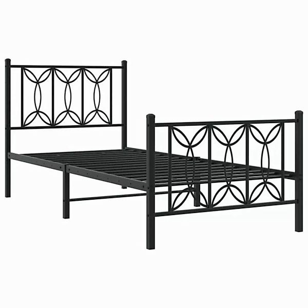 vidaXL Bett, Bettgestell mit Kopf- und Fußteil Metall Schwarz 80x200 cm günstig online kaufen