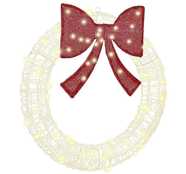 vidaXL Christbaumschmuck Kranz mit 60 LEDs Warmweiß 76 x 8,5 x 76 cm Acryl günstig online kaufen