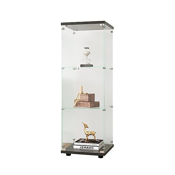 FUROKOY Vitrine Mehrzweckschrank 4-lagig transparent gehärtetes Glasvitrine günstig online kaufen