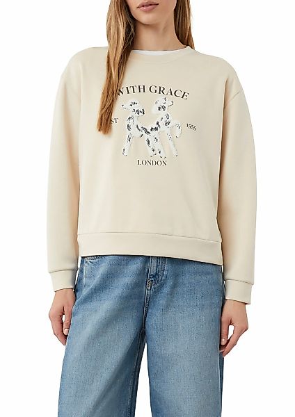Comma Sweatshirt, mit Print und Aufnähern günstig online kaufen