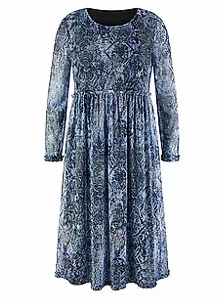Kleid Rundhals-Ausschnitt Emilia Lay blau günstig online kaufen