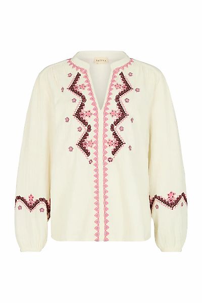 RAFFYA Hemdbluse "Dina V-Neck Embroidered Blouse Damen" günstig online kaufen