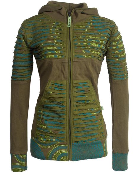 Vishes Kapuzensweatjacke Hoodie Kapuzenjacke mit Cutwork günstig online kaufen