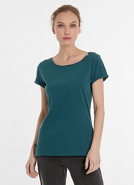 Ragwear T-Shirt FLLORAH GOTS mit süßen Zierknöpfen am Ausschnitt günstig online kaufen
