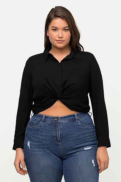 Ulla Popken Hemdbluse Hemdbluse Knoten kurz günstig online kaufen