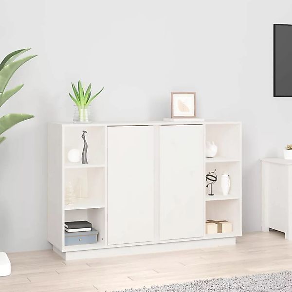 Vidaxl Sideboard Weiß 120x35x80 Cm Massivholz Kiefer günstig online kaufen