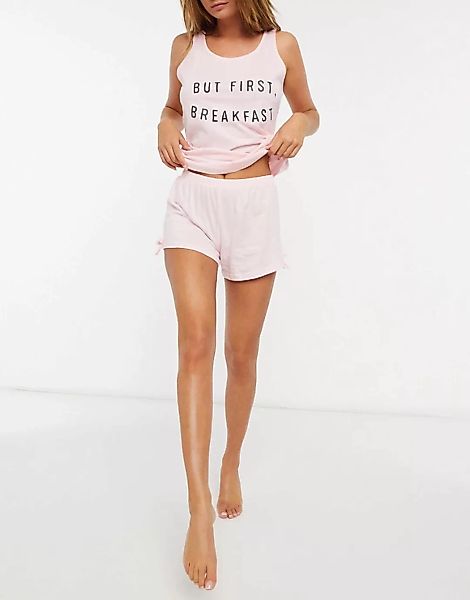 Outrageous Fortune – Nightwear – Rosa Pyjamashorts mit verstellbarem Bündch günstig online kaufen