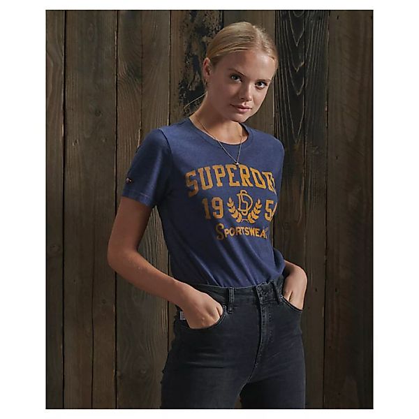 Superdry Soft Print Kurzärmeliges T-shirt XS Princedom Blue Marl günstig online kaufen