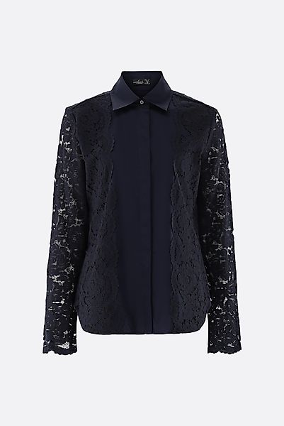 Hemdbluse mit Spitzenärmeln günstig online kaufen