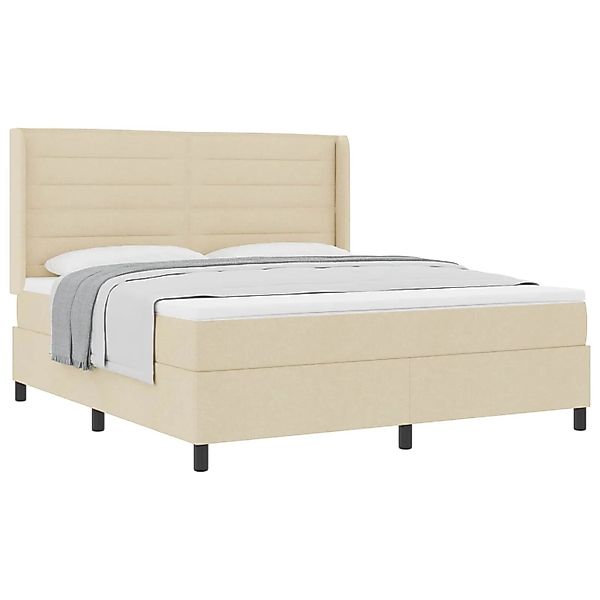 vidaXL Boxspringbett mit Matratze Creme 180 x 200 cm Stoff 3341600 günstig online kaufen