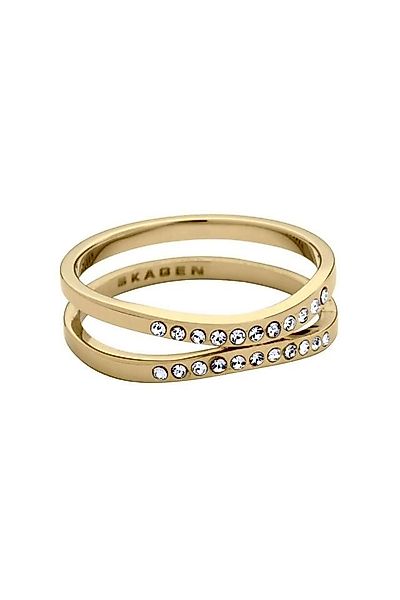 SKAGEN Fingerring Skagen Damenring SHINY GOLD DOUBLE Gr.55 JRSG027S7 günstig online kaufen