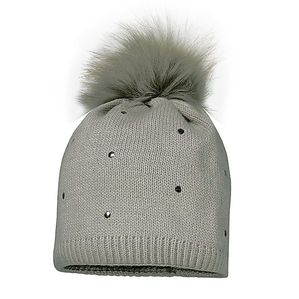 MAXIMO Strickmütze MINI GIRL-Mütze, Studs Kunstfellpompon, günstig online kaufen