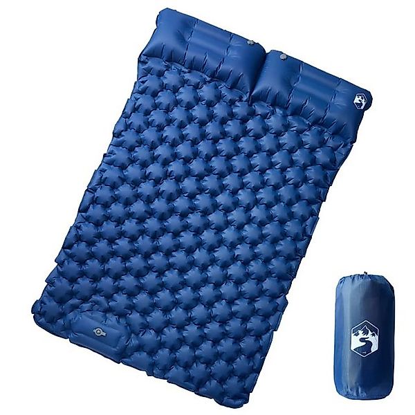 vidaXL Luftbett Doppel-Isomatte mit Kissen Selbstaufblasend Marineblau Camp günstig online kaufen