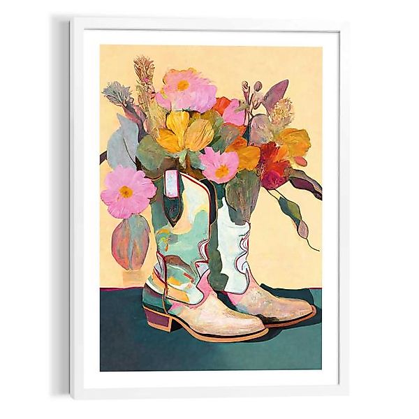 Wandbild FLOWER BOOTS Modern Frame White ca. 50x70 cm MFW90634 günstig online kaufen