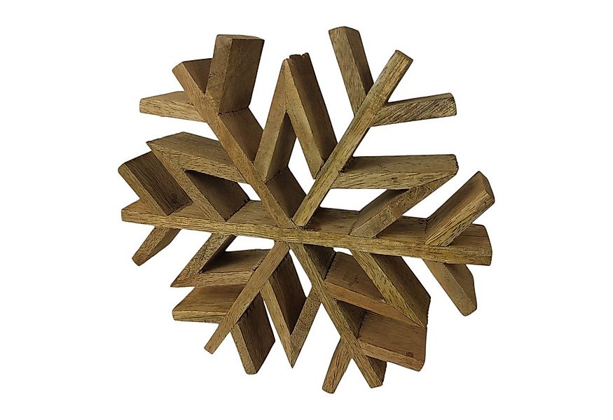 sesua Weihnachtsfigur Deko-Schneeflocke aus Mangoholz Naturfarben 20 x18 x günstig online kaufen