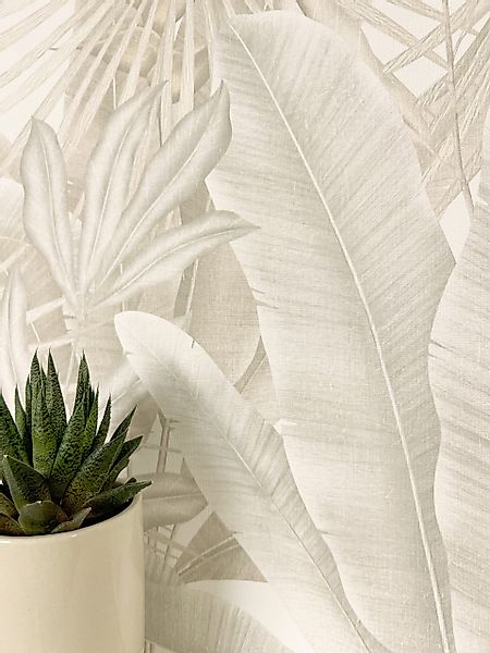 Newroom Vliestapete, Beige Tapete Modern Dschungel günstig online kaufen