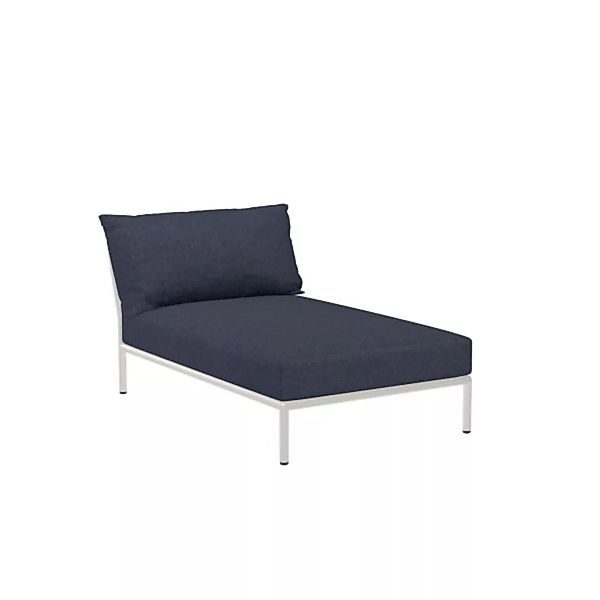 LEVEL2 Outdoor Chaiselong Lounge-Modul 4 Indigo Weiß günstig online kaufen