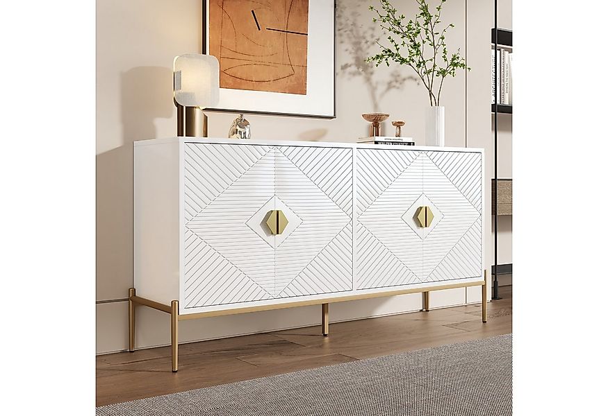 Merax Sideboard mit goldenen Metallbeinen (1 St., 162L x 40B x 80H(cm), Kom günstig online kaufen