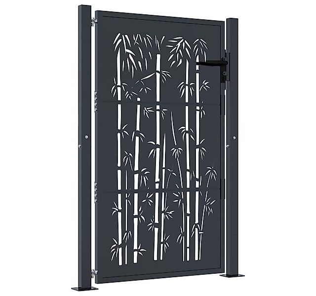 vidaXL Gartentor Gartentor Anthrazit 100x150 cm Stahl Bambus-Design günstig online kaufen