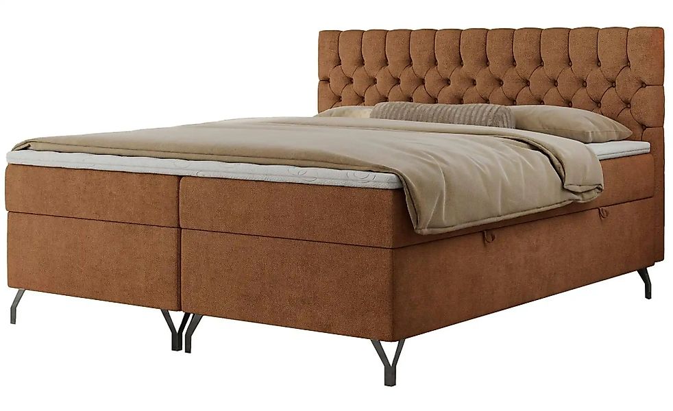 Boxbett mit Bettkasten Grimaldi ¦ orange ¦ Maße (cm): H: 115 Betten > Komfo günstig online kaufen